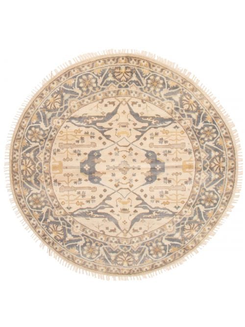 Indian Royal Oushak 9'0" x 9'0" Hand-knotted Wool Rug 