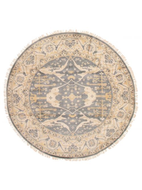 Indian Royal Oushak 8'11" x 8'11" Hand-knotted Wool Rug 