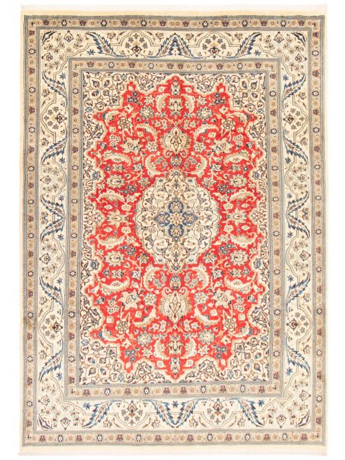 Persian Nain 9La 7'9" x 11'2" Hand-knotted Silk, Wool Rug 