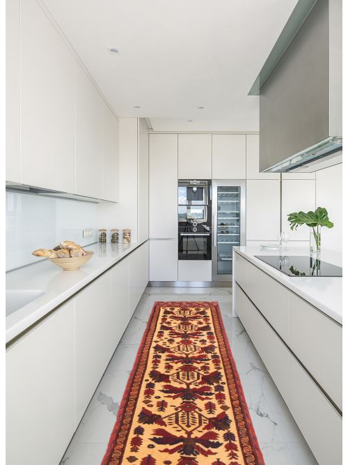 Afghan Tajik Caucasian 3'1" x 13'5" Hand-knotted Wool Rug 