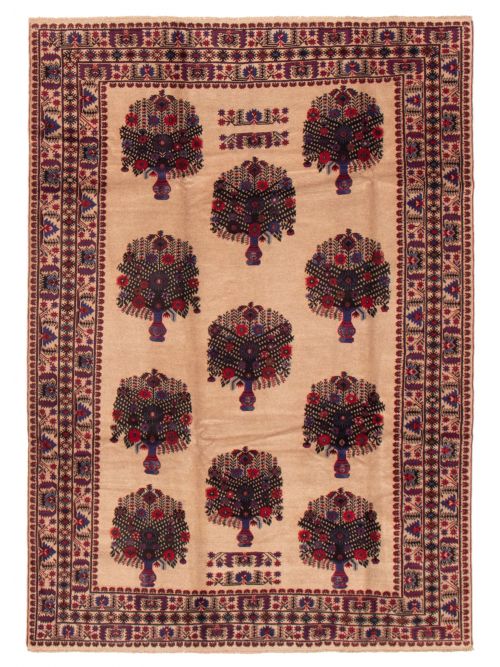 Afghan Rizbaft 6'8" x 9'8" Hand-knotted Wool Rug 