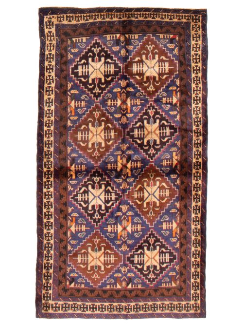 Afghan Teimani 3'7" x 6'7" Hand-knotted Wool Rug 