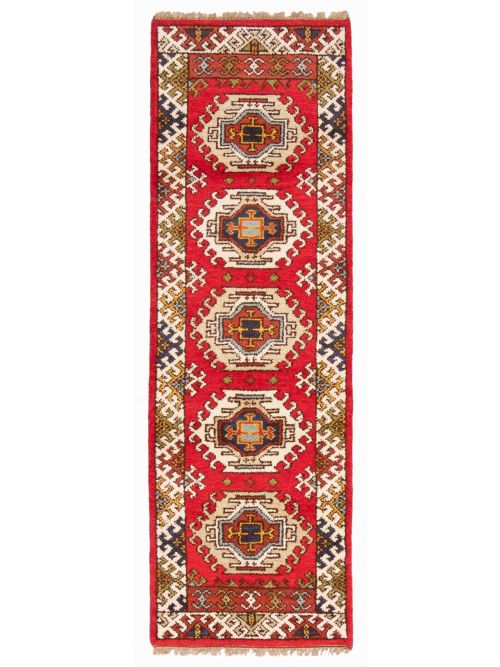 Indian Royal Kazak 2'2" x 6'7" Hand-knotted Wool Rug 