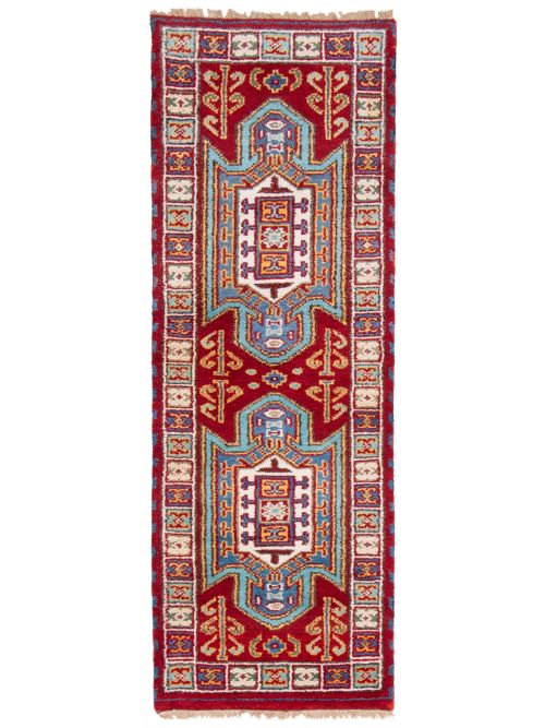 Indian Royal Kazak 2'1" x 6'4" Hand-knotted Wool Rug 