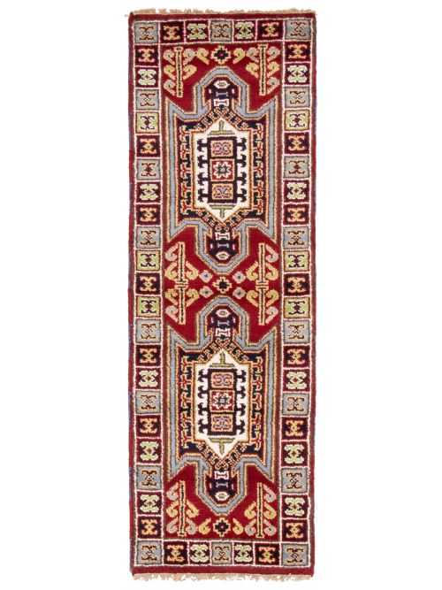 Indian Royal Kazak 2'1" x 6'7" Hand-knotted Wool Rug 