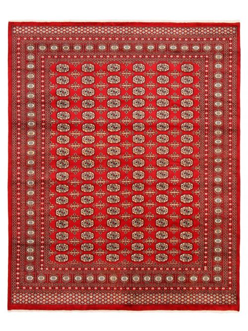 Pakistani Finest Peshawar Bokhara 8'2" x 10'2" Hand-knotted Wool Rug 