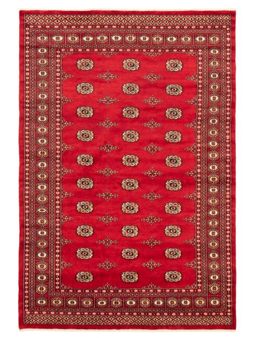 Pakistani Finest Peshawar Bokhara 6'1" x 9'0" Hand-knotted Wool Rug 
