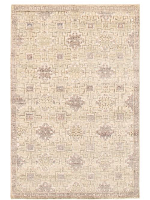 Indian Loreto 5'2" x 7'8" Hand-knotted Wool Rug 