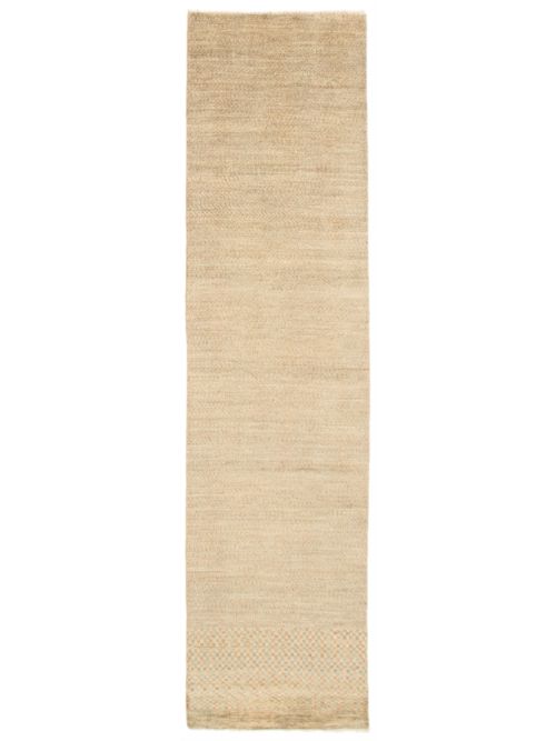 Pakistani Pak Finest Gabbeh 2'6" x 10'3" Hand-knotted Wool Khaki Rug