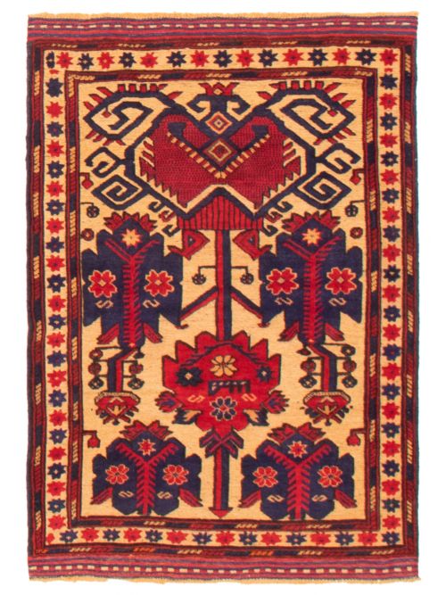 Afghan Tajik Caucasian 3'3" x 4'8" Hand-knotted Wool Rug 