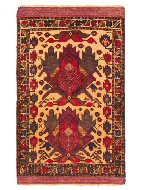 Afghan Tajik Caucasian 3'1" x 4'11" Hand-knotted Wool Rug 