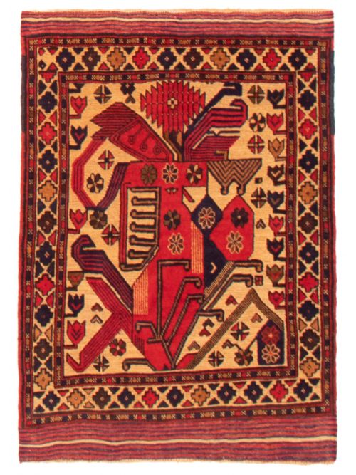 Afghan Tajik Caucasian 3'2" x 4'6" Hand-knotted Wool Rug 
