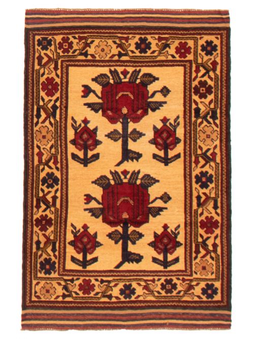 Afghan Tajik Caucasian 3'1" x 4'8" Hand-knotted Wool Rug 