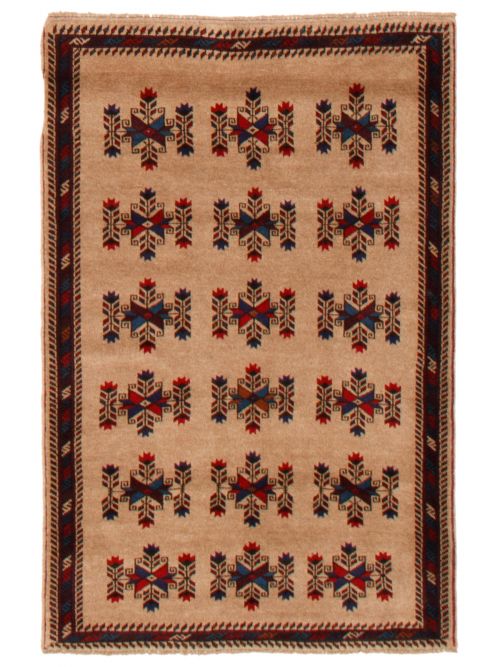 Afghan Rizbaft 3'1" x 4'6" Hand-knotted Wool Rug 