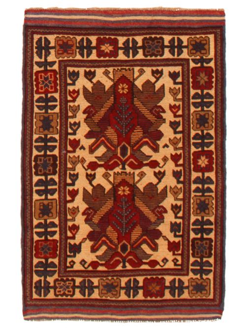 Afghan Tajik Caucasian 2'10" x 4'3" Hand-knotted Wool Rug 