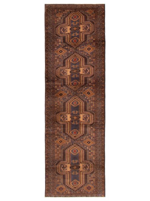 Afghan Teimani 3'2" x 9'10" Hand-knotted Wool Rug 