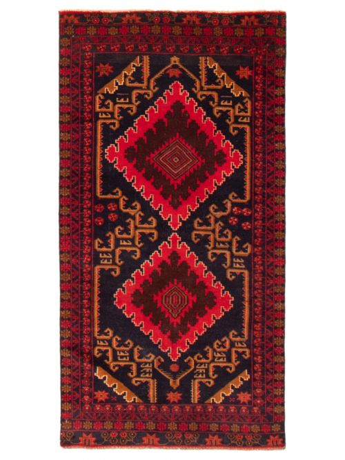 Afghan Baluch 3'0" x 6'8" Hand-knotted Wool Rug 