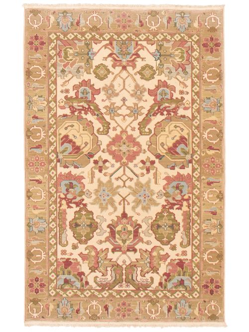 Pakistani Lahor Finest 5'10" x 8'10" Flat-Weave Wool Tapestry Kilim 