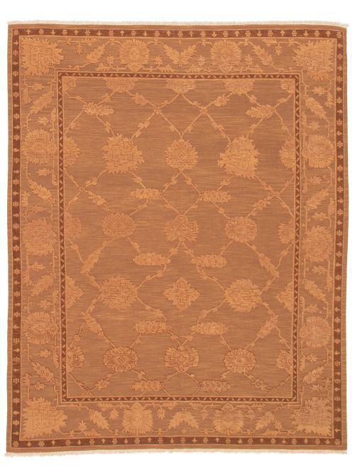 Pakistani Lahor Finest 7'10" x 9'10" Flat-Weave Wool Tapestry Kilim 