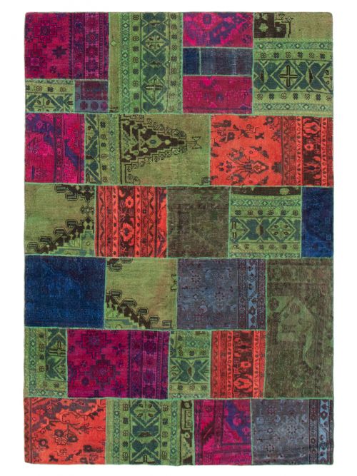 Turkish Color Transition Patchwork 6'7" x 8'11" Hand-knotted Wool Rug 
