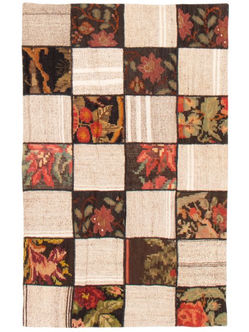 Turkish Moldovia Patch 4'0" x 6'2" Flat-Weave Wool Tapestry Kilim 