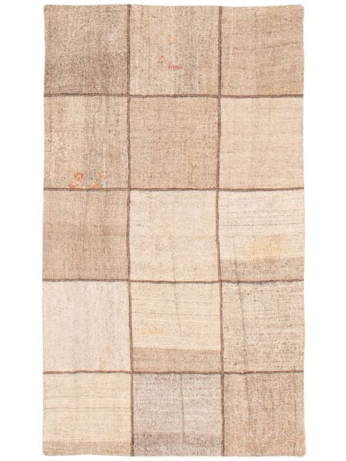 Turkish Moldovia Patch 3'10" x 6'6" Flat-Weave Wool Tapestry Kilim 