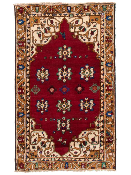 Turkish Konya Anatolian 4'1" x 7'6" Hand-knotted Wool Rug 