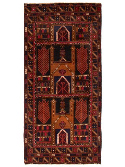 Afghan Baluch 3'0" x 6'6" Hand-knotted Wool Rug 