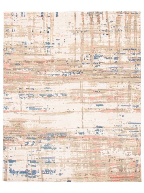 Indian Alma 7'10" x 9'9" Hand-knotted Silk, Wool Rug 