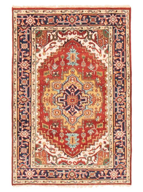 Indian Serapi Heritage 4'0" x 5'11" Hand-knotted Wool Rug 