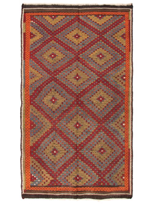 Turkish Konya 5'11" x 11'0" Flat-Weave Wool Tapestry Kilim 