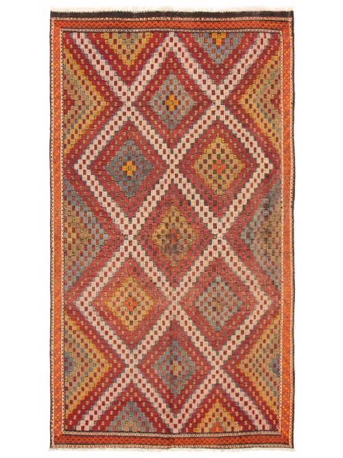 Turkish Konya 6'4" x 11'9" Flat-Weave Wool Tapestry Kilim 