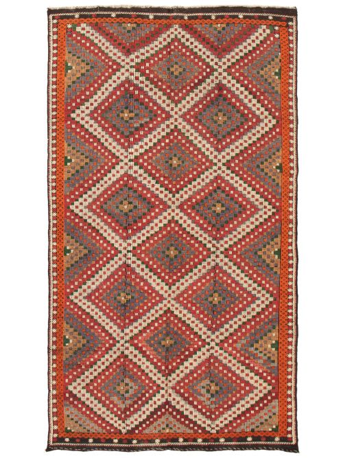 Turkish Konya 6'7" x 11'8" Flat-Weave Wool Tapestry Kilim 