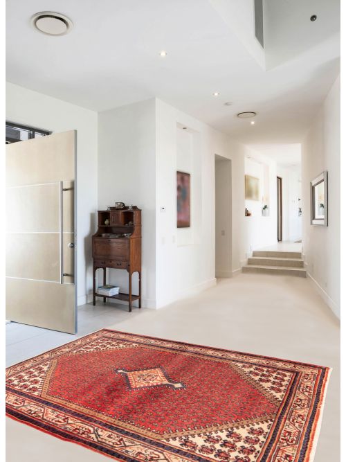 Persian Style 4'5" x 6'11" Hand-knotted Wool Rug 