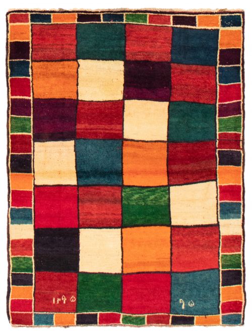 Persian Style Kashkuli Gabbeh 4'4" x 6'1" Hand-knotted Wool Rug 