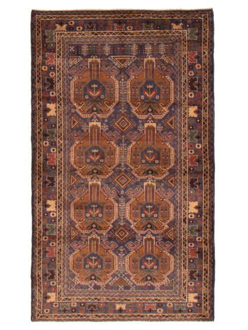 Afghan Baluch 3'9" x 6'5" Hand-knotted Wool Rug 