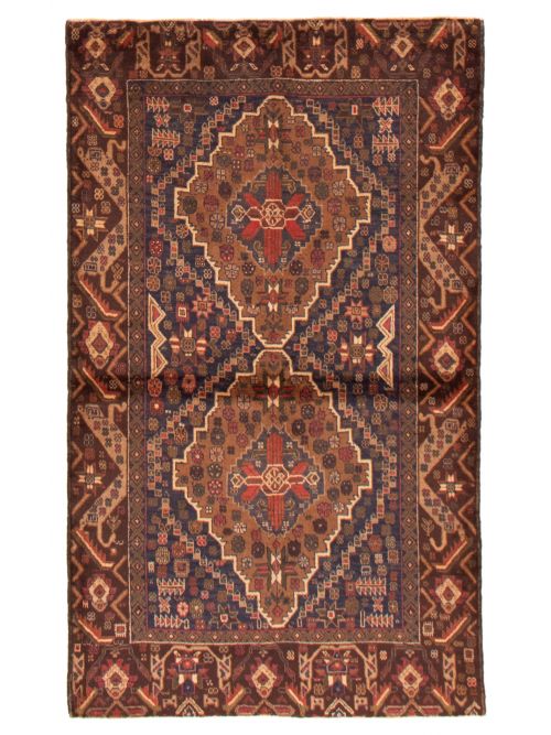 Afghan Baluch 3'10" x 6'7" Hand-knotted Wool Rug 