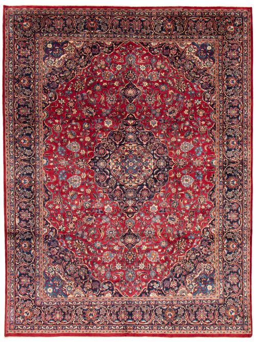 Persian Mashad 9'8" x 13'0" Hand-knotted Wool Rug 