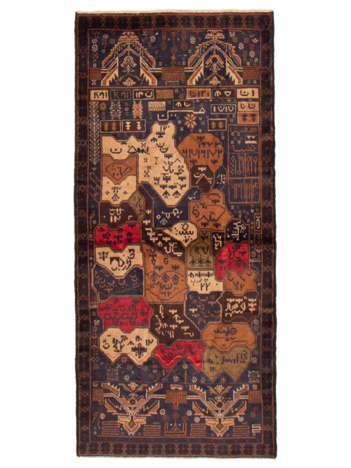 Afghan Baluch 3'8" x 8'3" Hand-knotted Wool Rug 