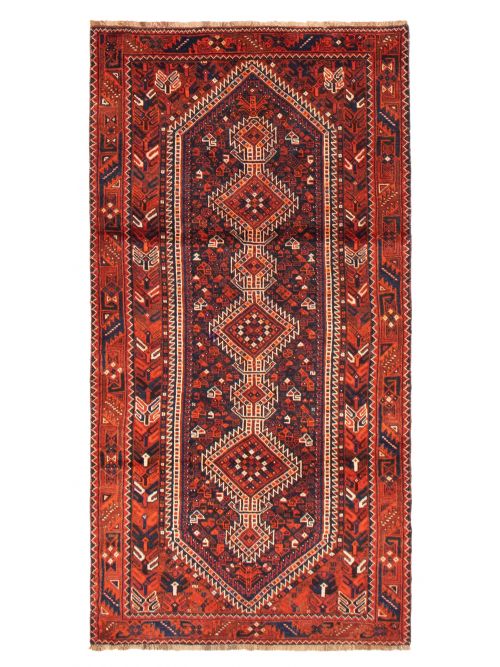 Persian Shiraz Qashqai 4'2" x 8'0" Hand-knotted Wool Rug 