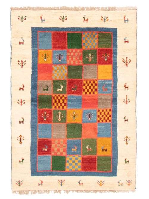 Persian Kashkuli Gabbeh 4'2" x 6'1" Hand-knotted Wool Rug 