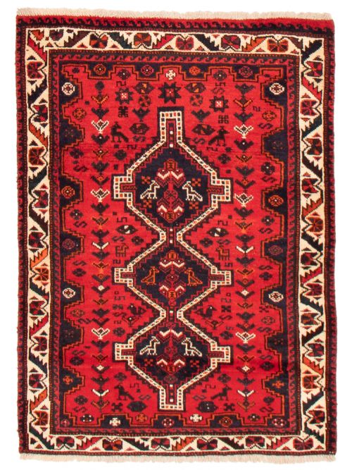 Persian Shiraz Qashqai 3'7" x 5'2" Hand-knotted Wool Rug 