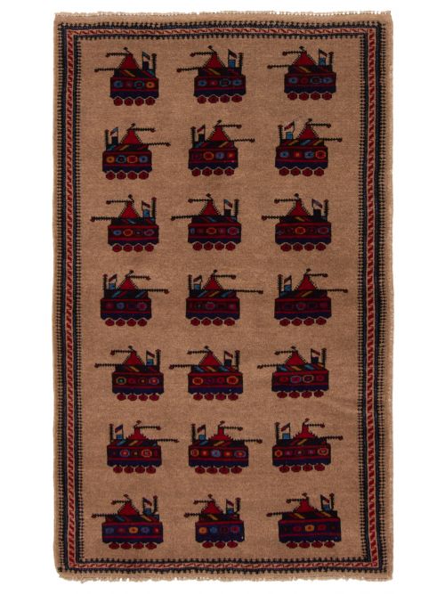 Afghan Rare War 2'9" x 4'10" Hand-knotted Wool Rug 