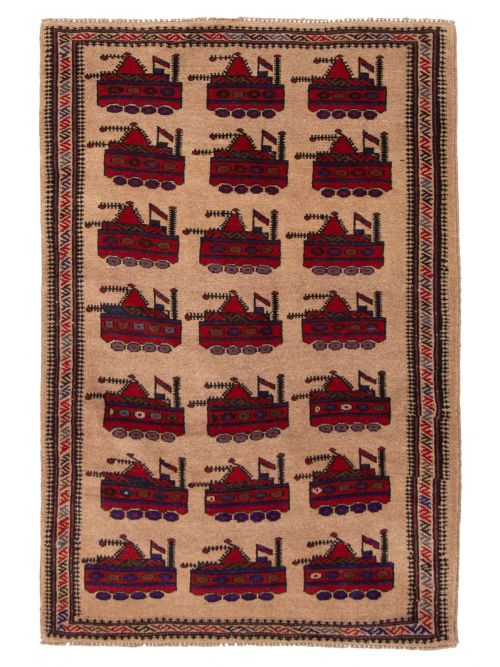Afghan Rare War 2'11" x 4'4" Hand-knotted Wool Rug 
