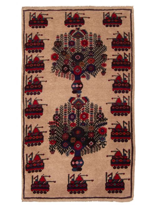 Afghan Rare War 2'8" x 4'9" Hand-knotted Wool Rug 