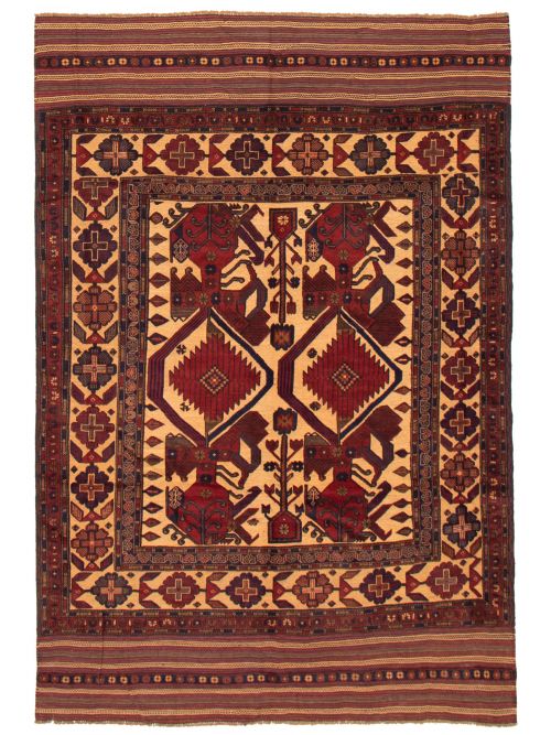 Afghan Tajik Caucasian 6'5" x 9'6" Hand-knotted Wool Rug 