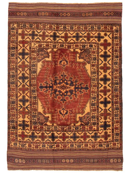Afghan Tajik Caucasian 5'10" x 8'9" Hand-knotted Wool Rug 