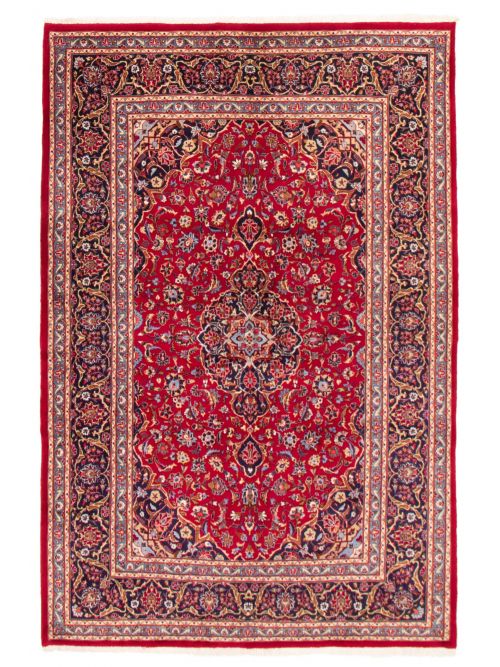Persian Mashad 6'6" x 9'8" Hand-knotted Wool Rug 