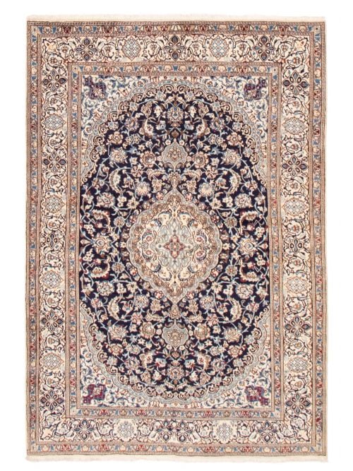 Persian Nain 9La 6'6" x 9'6" Hand-knotted Wool Rug 