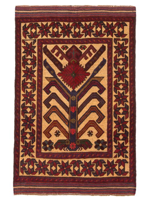 Afghan Tajik Caucasian 2'11" x 4'7" Hand-knotted Wool Rug 